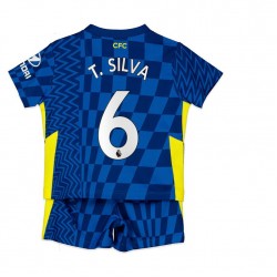 Camisola Chelsea T. Silva 6 Criança Equipamento Primeiro 2021-2022 Manga Curta
